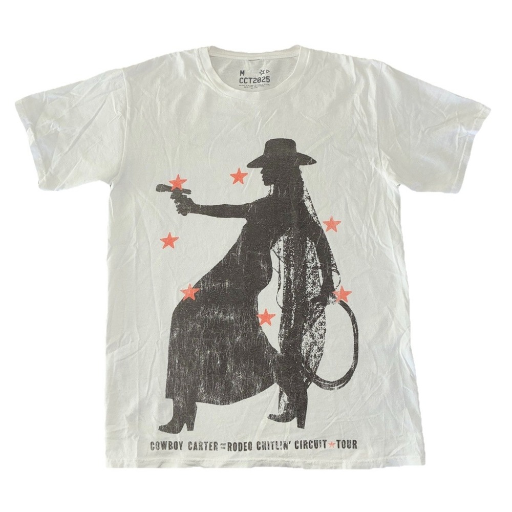 Beyonce Most Wanted Tee M White Cowboy Carter Tour‎ 2025 Merch NEW
